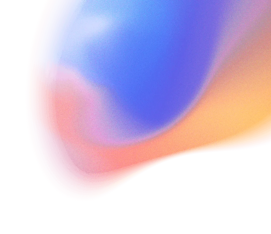 Chromatic gradient aura behind the 3D framework models